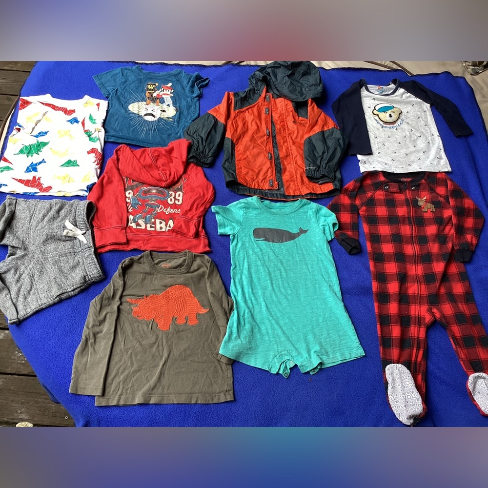 9 PS 24 months boy clothing-wind breaker/sweater/pajamas/shirt/shorts/hoodie